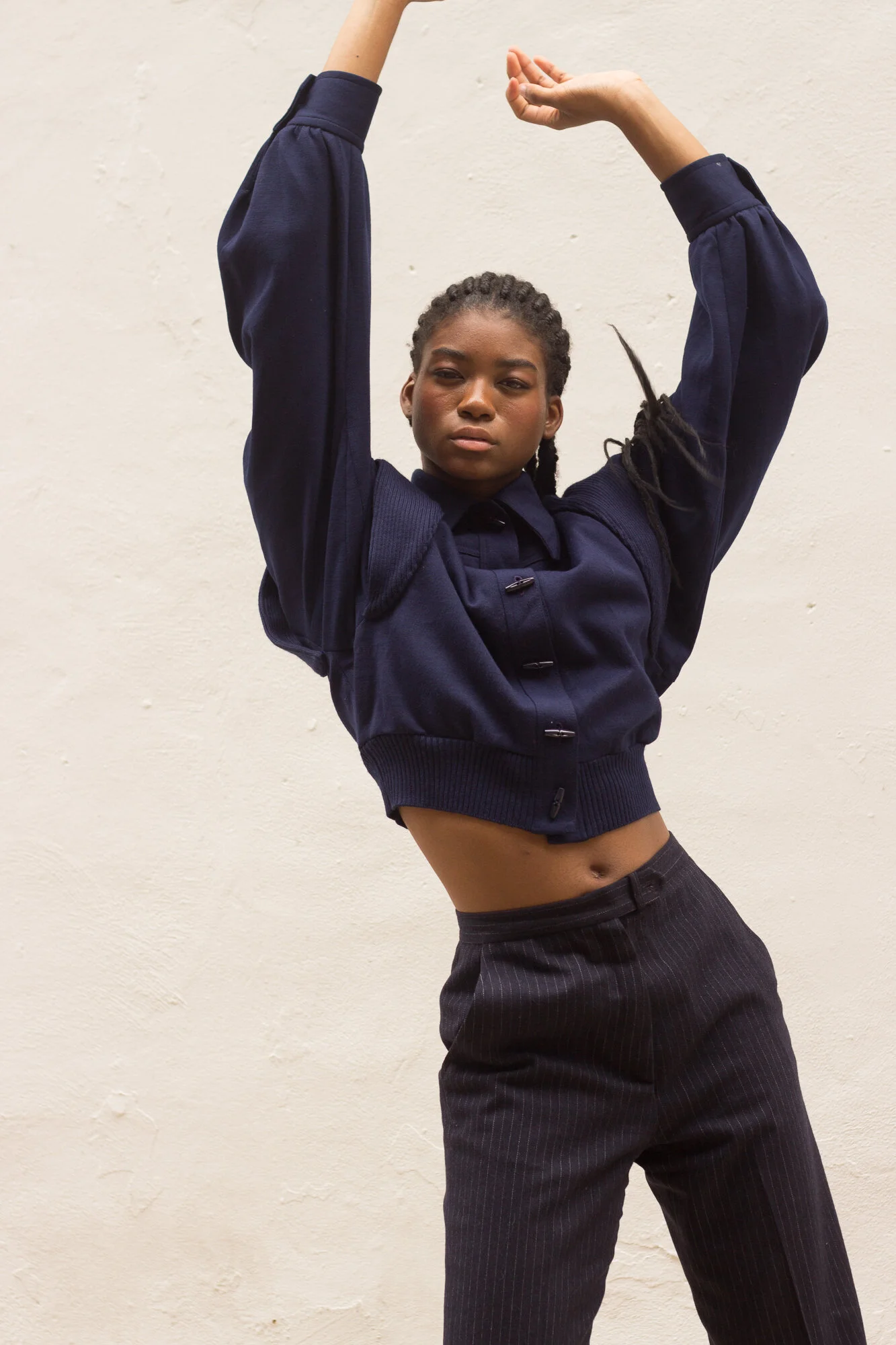1980s Avant Garde Claude Montana Navy Jacket — Wayward Collection